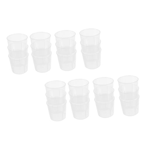 Abaodam 100個 爬虫類用計量カップ 目盛り付きシンプル給餌量杯 耐久プラスチック製洗浄可能 水 餌の適量管理に 過食防止サポート