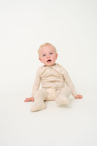 Image of Copper Pearl Baby Zip-Up Footie Pajamas - Soft Stretchy Sleep and Play Footies for Boys and Girls
