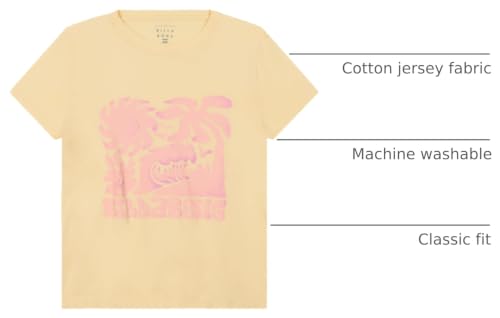 Image of Billabong Girls' Premium Short Sleeve Logo Graphic Tee, Crew Neck T-Shirt, Soft & Comfortable