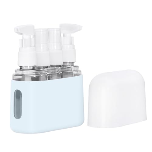 Juego de botellas de viaje - Recipientes a prueba de fugas 4 en 1, aprobados de 100 ml, dispensador de líquidos exprimidos | Kit compatible con aerolínea con gimnasio, artículos de aseo y