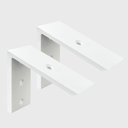 WINKER Countertop Support Bracket 2 Pack Heavy Duty Hidden L Shelf Bracket 6" x 6" x 2.5" Metal Corbels for Quartz/Granite/Wood/Concrete/Laminate Countertops, White