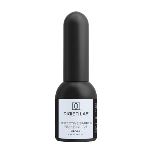 DIDIER LAB - Fiber Base Gel de Uñas Glass - Gel Base Coat para Pintauñas Semipermanentes con Vitaminas y Minerales - Base Coat Semipermanente Fortalecedora para Lámpara LED UV - 10 ml