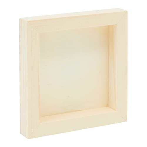 Bright Creations 6 Pack Unfinished Wood Canvas Boards for Painting, Blank Deep Cradle 5x5 Panels for Art Projects (0.85 in Thick) - Wooden Boards for Crafts - Art Canvas Block