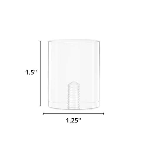 Image of Royal Designs, Inc. F-5035L-2 Clear Lucite Lamp Finial, 1.25 x 1.5 inch, Short Cylinder, 2-Pack