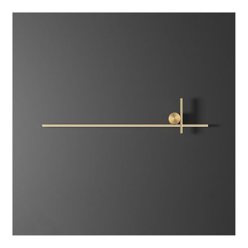 TONFON Aplique de pared lineal de latón con pantalla acrílica blanca, moderna lámpara LED de pared for dormitorio, mesita de noche, sala de estar, estudio, pasillo, entrada y restaurante