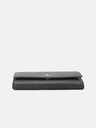 Image of Textured Black Pu Tri-Fold Wallet