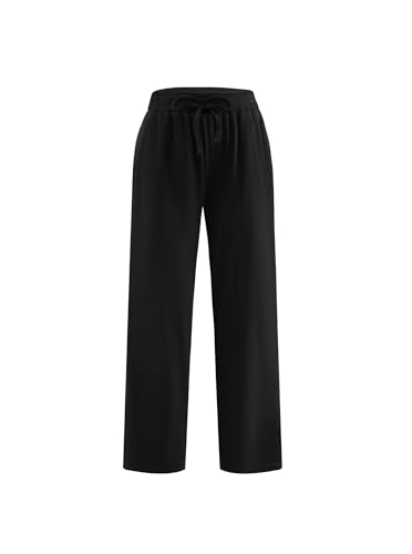 Girls Loose Straight Leg Sweatpants High Waisted Baggy Joggers with Drawstring2