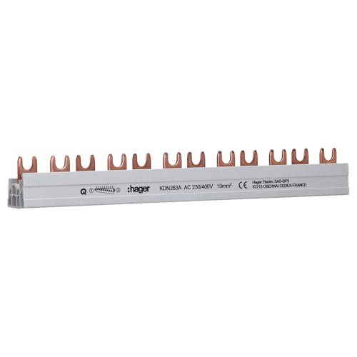 Hager KDN263A Phasenschiene 2P Gabel 10mm 63A 12M