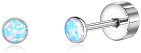 Titan Ohrringe Hypoallergen G23 Titan Ohrstecker mit Schraubverschluss | 20G Kleine Titan Ohrstecker für Damen Herren Mädchen, Ohrstecker für Ohrläppchen und Knorpelpiercings