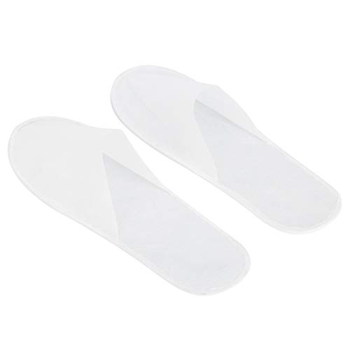 50 Paia di Pantofole Usa e Getta, Ciabatte Monouso per Hotel, Pantofole Usa e Getta Unisex, Pantofole Antiscivolo per Clienti Degli Alberghi (30 x 20 x 10 cm, in Pile Bianco 3 MM)