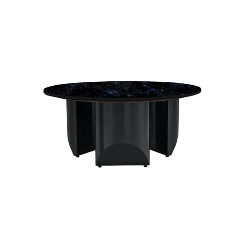 Image of Wakefit Kopi Coffee Table I Marble Finish I Vitrified Tile Top I Volga Blue