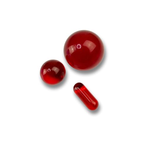 Glass Marble, Ball and Pill 3-Piece Collection Set, Terp Pearls, Slurper, (Classic Black, Ruby Red, Royal Blue, Amber Gold, Emerald Green)