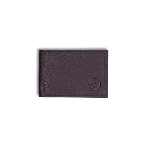 Image of Men's Genuine Leather Slim Wallet | 2 Card Slots, 1 Note Compartment, 1 Hidden Pocket, 2 ID Windows | Slim Leather Wallet for Men | Daily Use Money Purse (Brown)