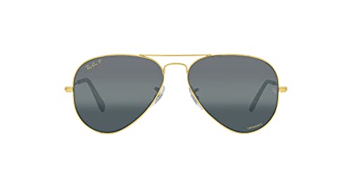 Ray-Ban Womens Rb3025 Classic Polarized Sunglasses, Legend Gold/Polarized Clear Gradient Dark Blue, 58 Mm US