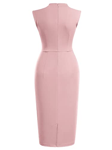 Image of Miusol Women's Retro 1950s Style Half Collar Ruffle Cocktail Pencil Dress