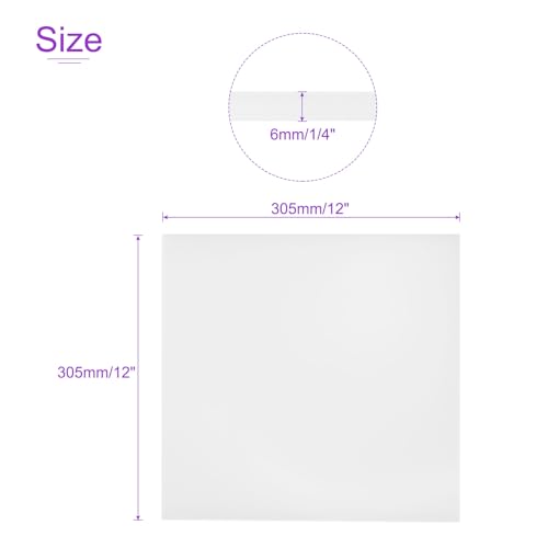 Image of DMiotech 12 x 12 x 1 /4 Inch Plastic UHMW Sheets, Ultra High Molecular Weight Polyethylene, Opaque White Polyethylene Board for Automotive, Chemical, Manufacturing, DIY Home Kitchen