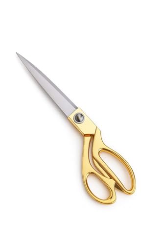 Image of Utility 8.5 Inch all Purpose Golden Scissors, Gold Kitchen Shears or Ribbon Cutting - Household Stainless Steel Golden Scissors - Multi-Purpose Stainless Steel Sharp Blades
