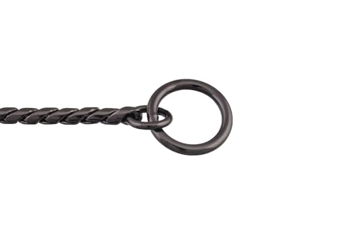 Image of Heavy Duty Choke Swivel Metal Dog Chain - Durable Training Collar with Strong Links & 360 Swivel for Medium & Large Dogs (Snake Chain 3 MM - Black)