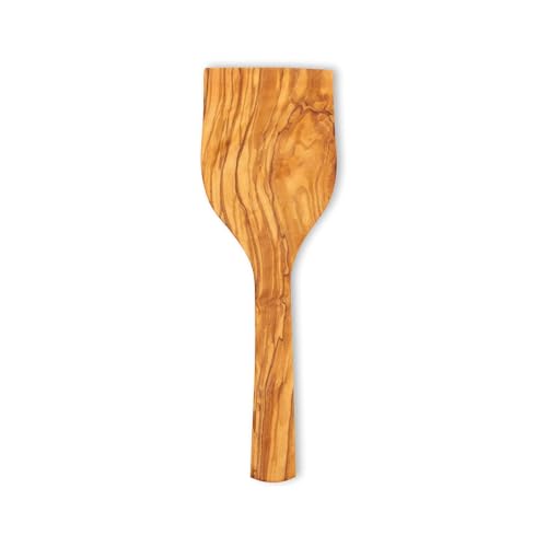 Justa la Fusta | Pala Extra Ancha De Madera De Olivo | 27,5x8,5 cm | Hecha Artesanalmente en España | Utensilios De Cocina | Espatula Cocina Para Servir | Espátulas De Cocina Para Todo Tipo Sartenes