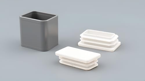 Image of Flyshop 8PCS 1 inch x 1-1 /2 inch, 25 x 38 mm Plastic Plugs Tube Inserts Durable Pipe Plug Tubing End Caps Chair Glide Floor Protector, White Rectangle Hole Plugs
