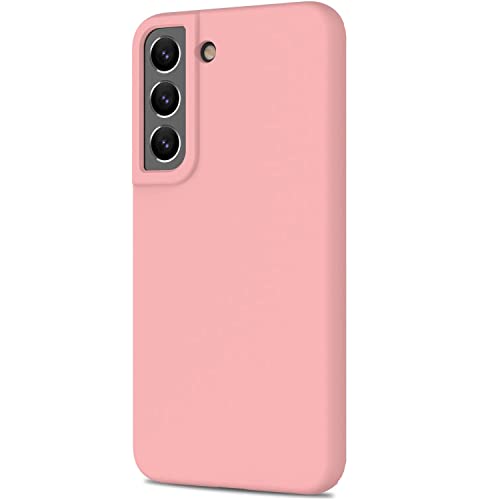 Compatible con Samsung Galaxy S22 Funda, Funda Suave Delgada y Suave Flexible Protectora Slim Fit Full Body Antigolpes Cover para Samsung Galaxy S22-Rosa Claro Cover