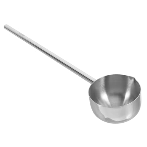 ELAYARD Mini sartén Calentador de Mantequilla cucharón de Metal Cucharada de condimento Olla para hervir Leche Long Handle ladle crisol de Mantequilla Acero Inoxidable 304 Plata