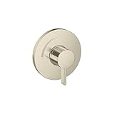 hansgrohe Ecostat S Modern Minimalist Easy Control 1-Handle Pressure Balance Shower Valve Trim in Brushed Nickel, 15739821