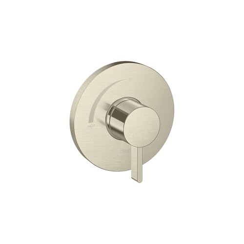 hansgrohe Ecostat S Modern Minimalist Easy Control 1-Handle Pressure Balance Shower Valve Trim in Brushed Nickel, 15739821