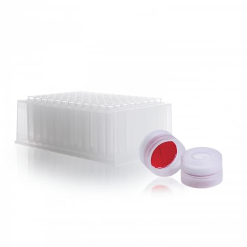 07-8075N-1200 Polypropylene µLPlate Deep Well Plate Component Kit, 1.2 ml, Clear, Conical Insert Installed in µLPlate and Natural Cap with Precut PTFE/Silicone Septa