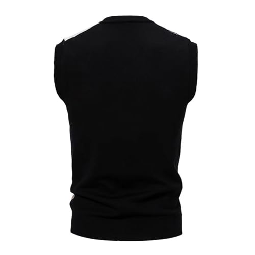 Men's Pullover Sweater Vest Sleeveless V-Neck Slim Fit Color Blocks Argyle Sweaters Vests Winter Warm Waistcoat2