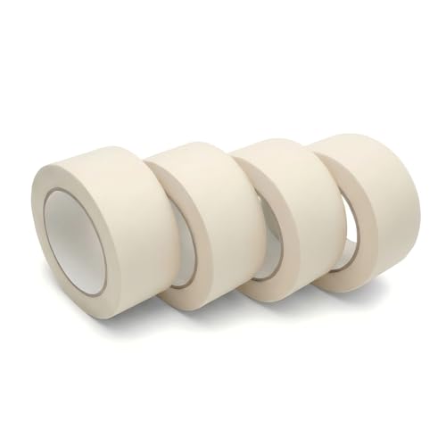 JayJayup Masking Tape 2 Inches Wide 4 Rolls 55 Yards (220 Yards Total) Painters Tape for Painting DIY Crafts Home & Office
