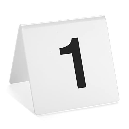 Set Of 25 Restaurant Table Numbers 1-25, Double-Sided Acrylic Tent Table Numbers For Events, Banquets, Food Service, Wedding Receptions (Black And White, 3X2.75X2.5 In) #TOP6