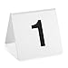 Juvale Tent-Style Acrylic Table Numbers - Medium White, 1-25 - Reusable Plastic Table Tent Markers - Food Order Number Cards with Double-Sided Slanted Design for Restaurants & Events