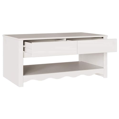 Table basse blanche de salon Drammen idéale pour vos soirées canapé - 6