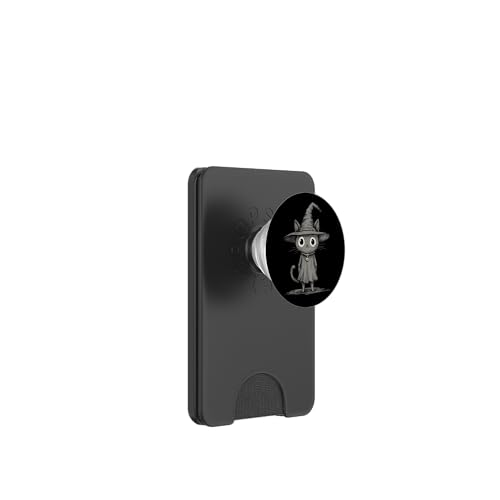 Lindo gato mágico con sombrero para magos y amantes de los gatos PopSockets PopWallet para MagSafe