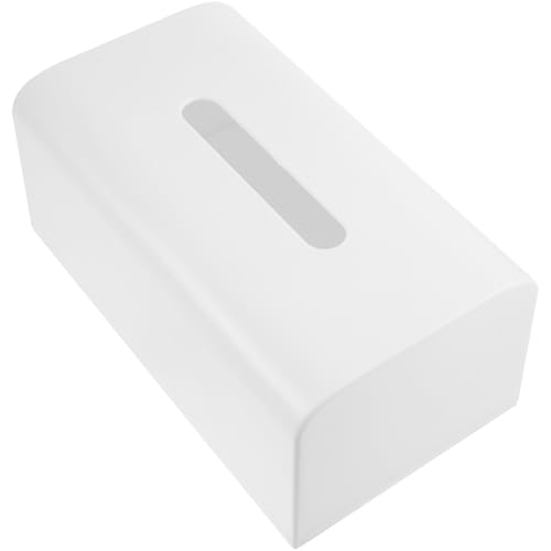 Homoyoyo Caja de Pañuelos de Plástico Blanca, Estuche para Guardar Servilletas, Tamaño Compacto, Diseño Sencillo para Hogar y Coche, Porta Pañuelos Práctico y Fácil de Limpiar