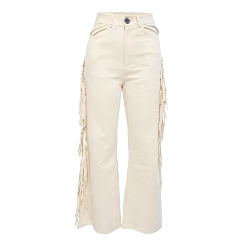 Pantalon à franges rétro western pour un look bohème fluide - 4