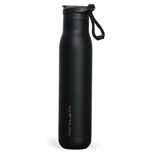 Slim Water Bottle, Stainless Steel Water Bottle with Straw, Standard Mouth Water Bottle for Sports and Travel, Double Vacuum Insulated Water Bottle, BPA-Free, Leak Proof