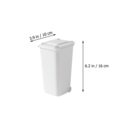 Image of GANAZONO 4-Pack Mini Desktop Trash can Set with Lid Compact Tabletop Trash Bins for Office and Home Space-Saving Desk Organizer for Pens and Small Items