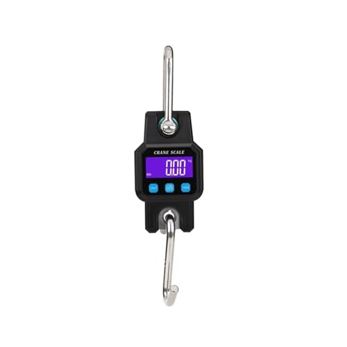 Báscula de microgrúa de 300kg/50g, báscula de gancho for colgar recargable de alta resistencia, balanza de peso Digital USB de acero inoxidable para construcción, fábrica(Black With Bt)