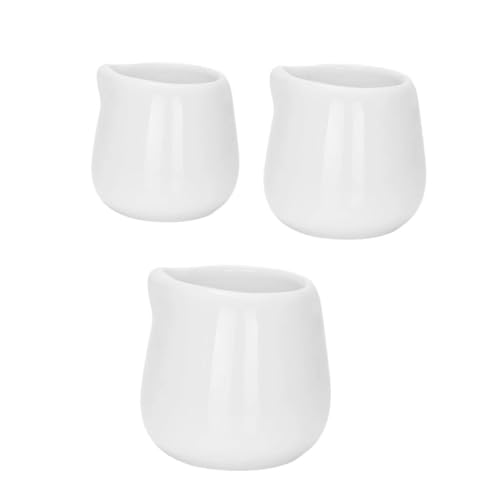NAMOARLY 3pcs Ceramic Milk Jug Coffee Creamer Mini Milk Jug Cup Dispenser Coffee Sugar Cups Creamer Dispenser Coffee Syrup Dispenser Multipurpose Cups Milk Pitcher White Ceramics