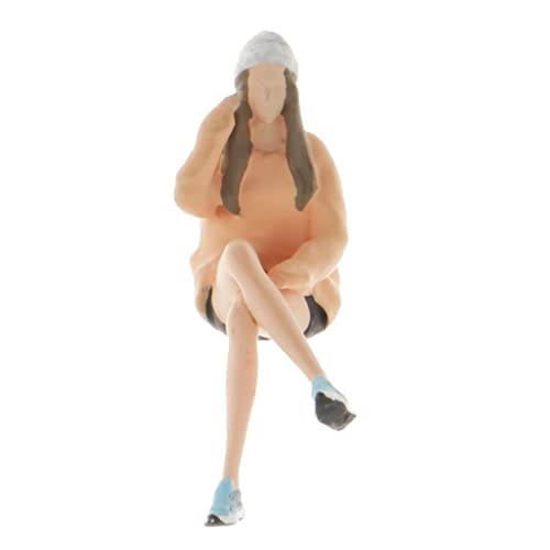 Figurine miniature personnage assis orange en résine pour maquette scène diorama