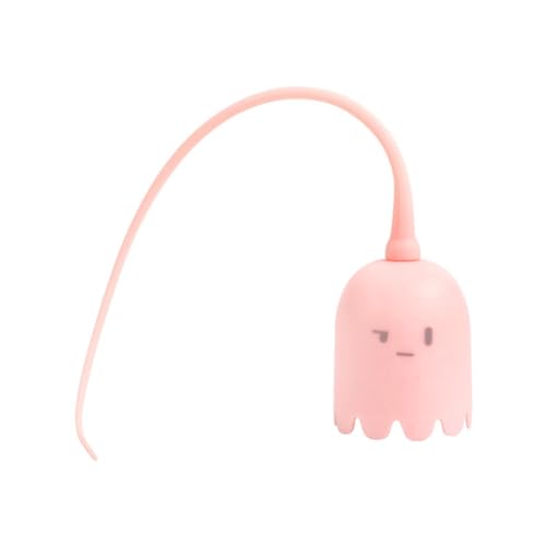 Tolaily Juguetes interactivos eléctrico inteligente bola giratoria juguete gatos mascota rotación automática cola de gatito teaser stick rosa