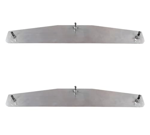 Mytee Products 2 Pack 4 x 24 Silver Mud Flap Weights for Semi Trucks - Mirror Finish Stainless Steel with 3 Welded Studs