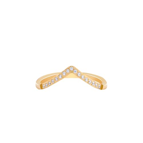 Image of V Shape CZ Paved Ring for Womens | Waterproof and Anti Tarnish Demifine Jewelry | Gifts for Women & Girls | 1 Year Warranty*