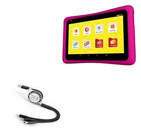 BoxWave® AllCharge miniSync Câble USB rétractable pour tablette Nabi Barbie Noir de jais