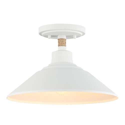 Golden Lighting Journey 1-Light Semi-Flush in Natural White