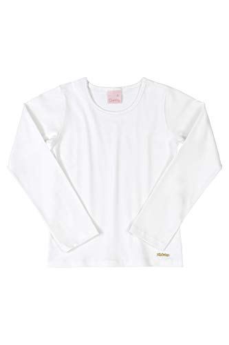 Blusa Básica Manga Longa Quimby Meninas, Branco, 06