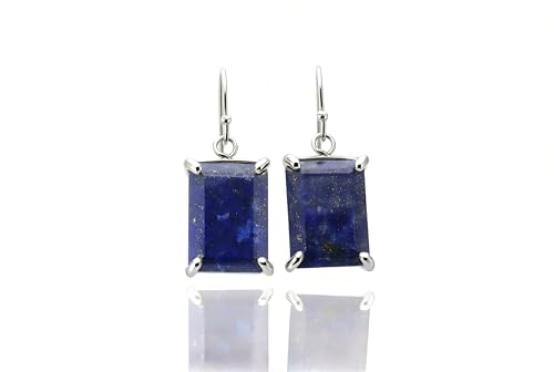 Boucles d'oreilles lapis lazuli argent sterling anti-allergie pour lobes sensibles