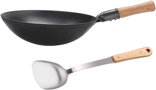 Wok de hierro fundido con pala, 38 cm